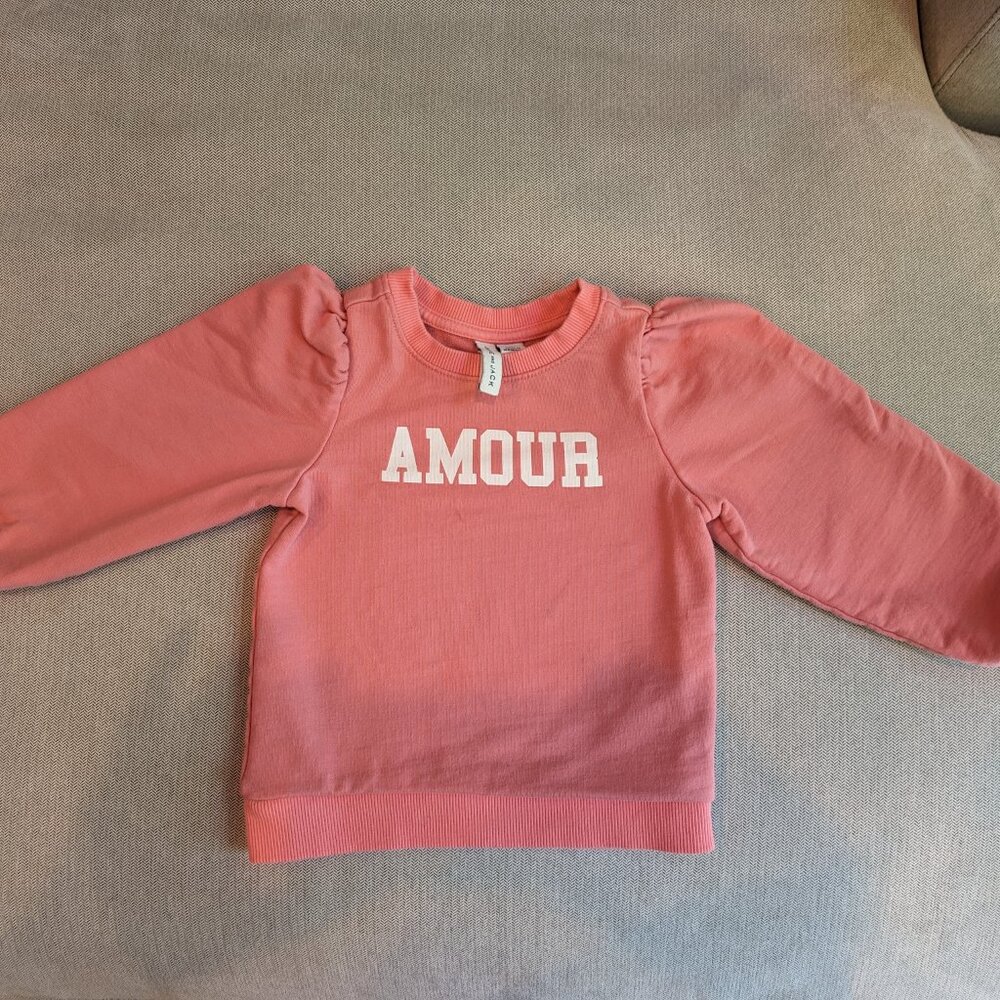 Janie and Jack Pink 'AMOUR' Pullover Sweatshirt